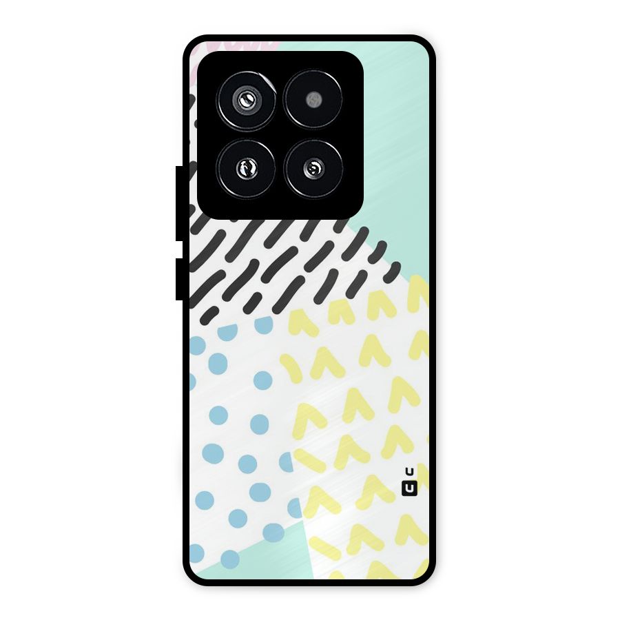 Abstract Pastel Metal Back Case for Xiaomi 14 Pro