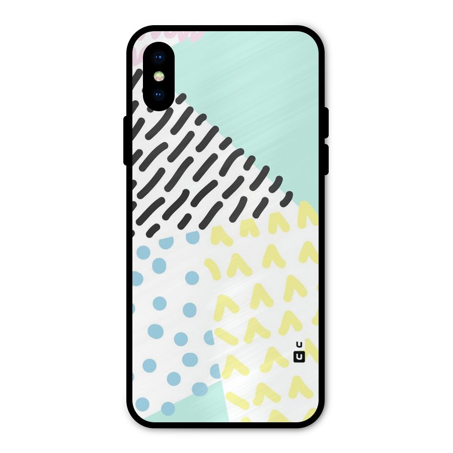 Abstract Pastel Metal Back Case for iPhone X