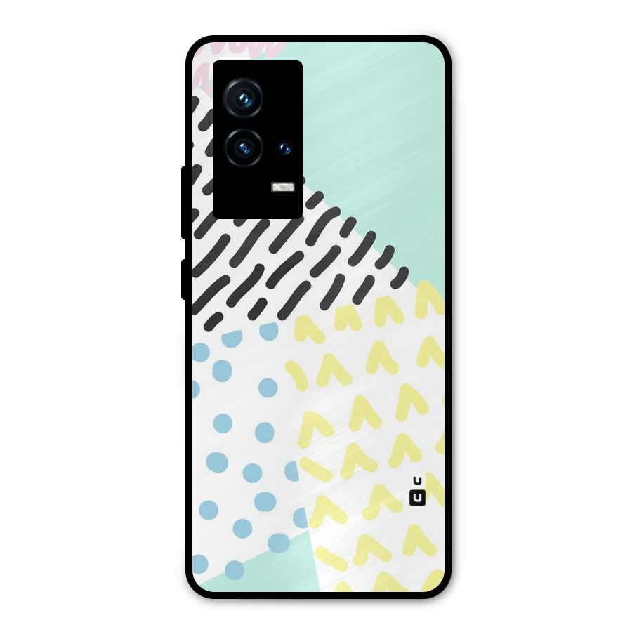 Abstract Pastel Metal Back Case for iQOO 9 5G