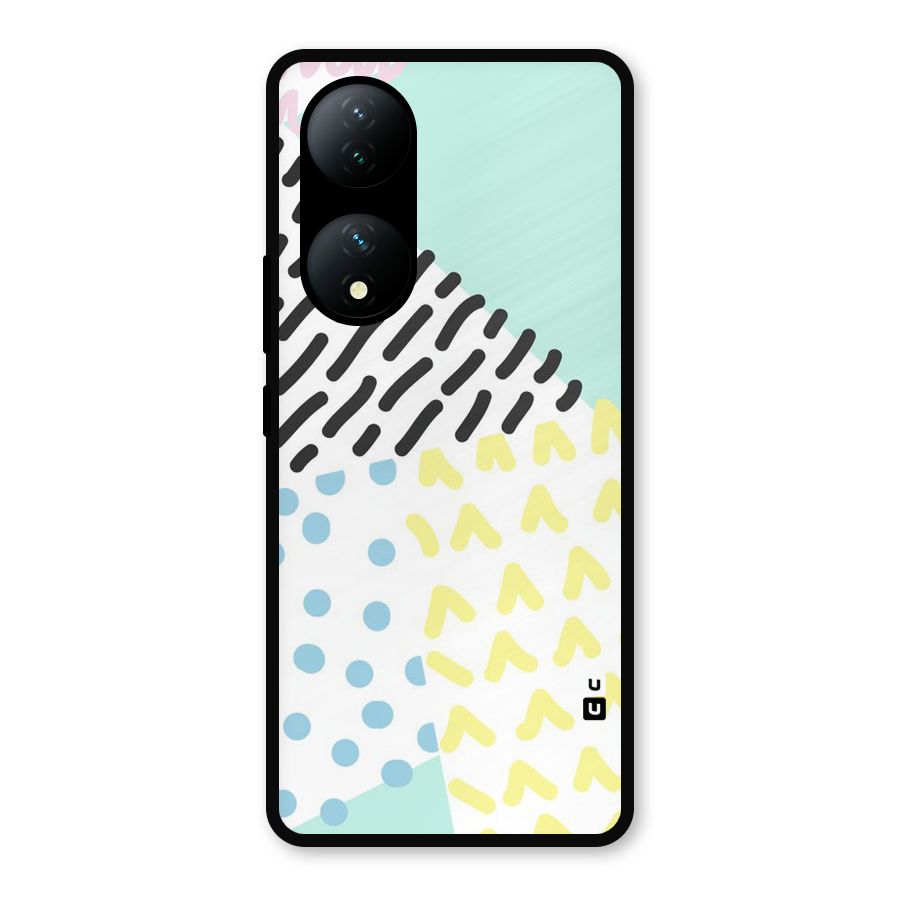 Abstract Pastel Metal Back Case for iQOO Z7s
