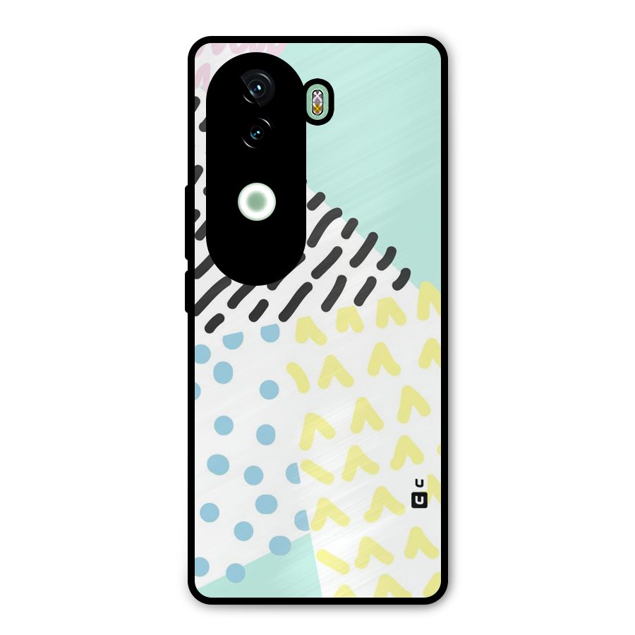 Abstract Pastel Metal Back Case for iQOO Z9s