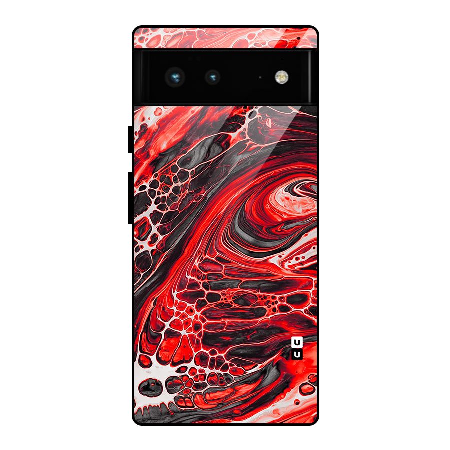 Abstract Pattern Gradient Marbled Glass Back Case for Google Pixel 6