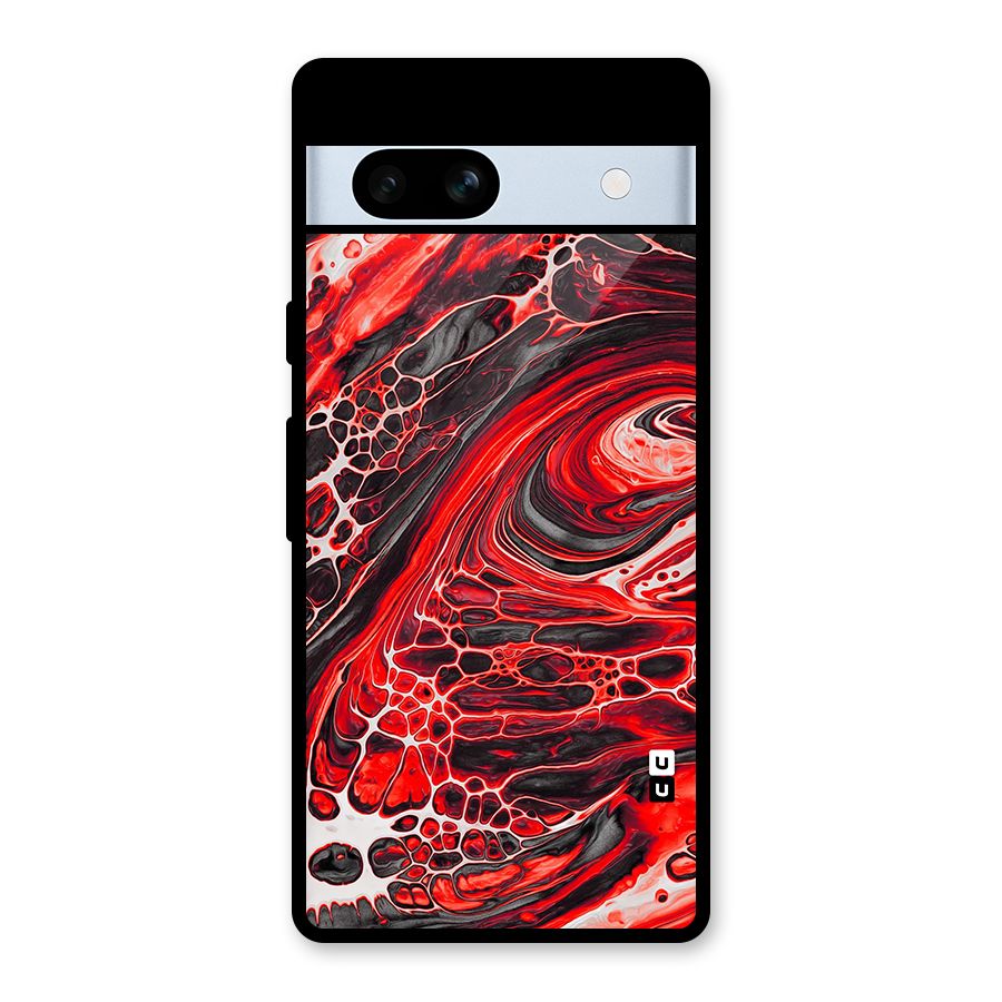 Abstract Pattern Gradient Marbled Glass Back Case for Google Pixel 7a