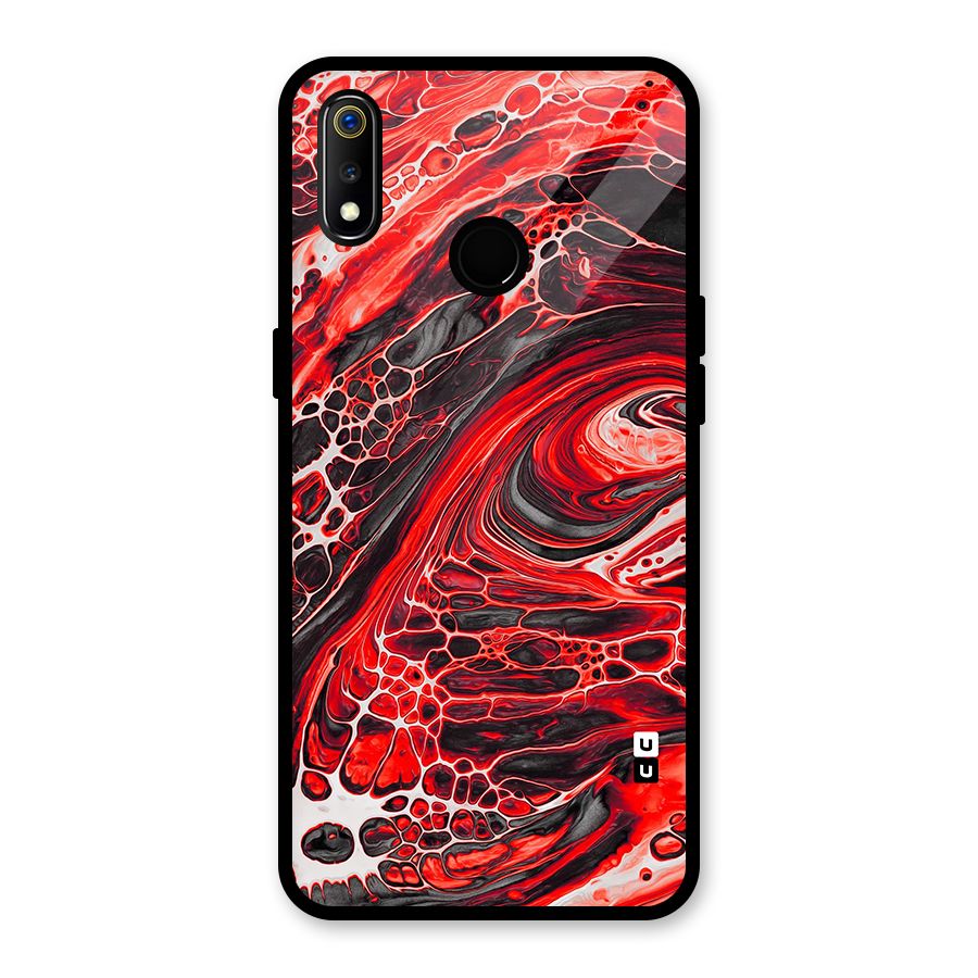 Abstract Pattern Gradient Marbled Glass Back Case for Realme 3