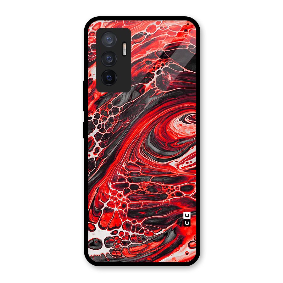 Abstract Pattern Gradient Marbled Glass Back Case for Vivo V23e