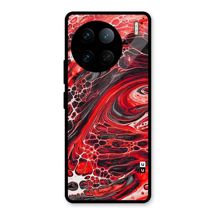 Abstract Pattern Gradient Marbled Glass Back Case for Vivo X90 Pro