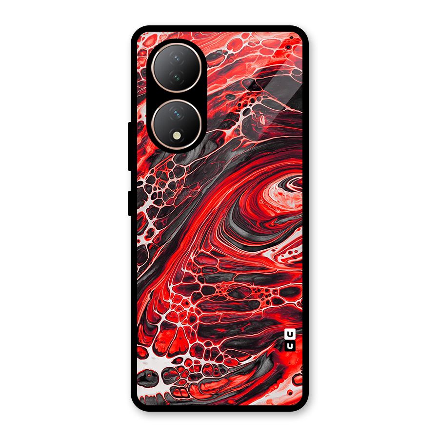 Abstract Pattern Gradient Marbled Glass Back Case for Vivo Y100