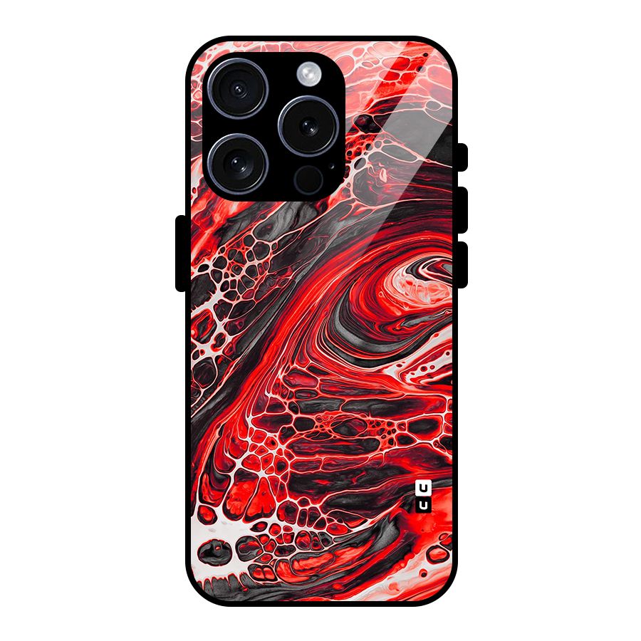 Abstract Pattern Gradient Marbled Glass Back Case for iPhone 15 Pro