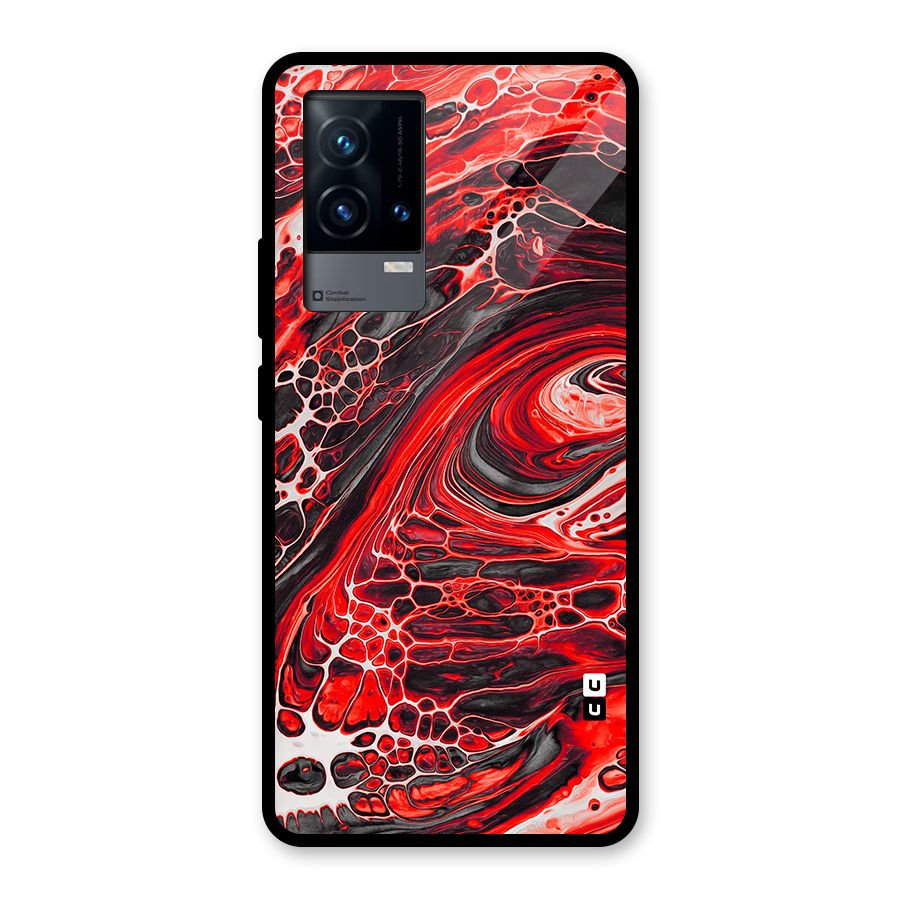 Abstract Pattern Gradient Marbled Glass Back Case for iQOO 9 5G