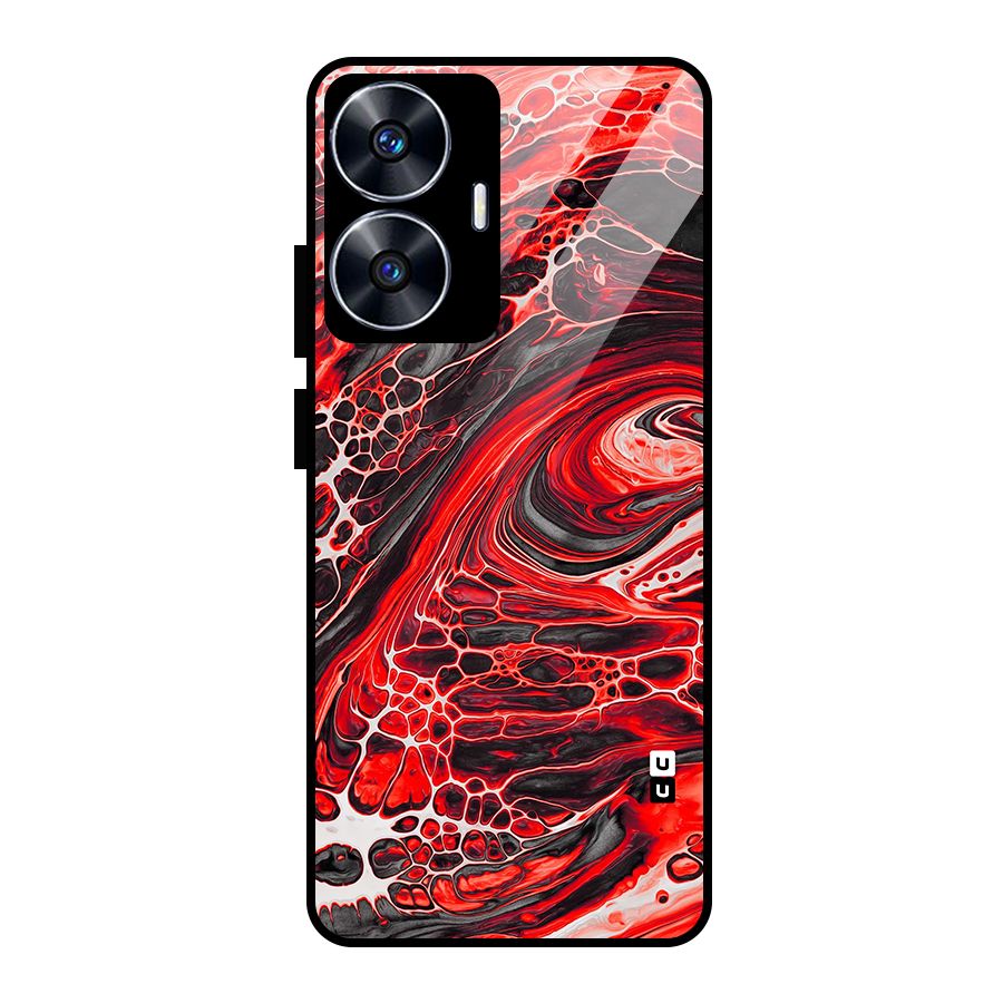 Abstract Pattern Gradient Marbled Glass Back Case for realme C55