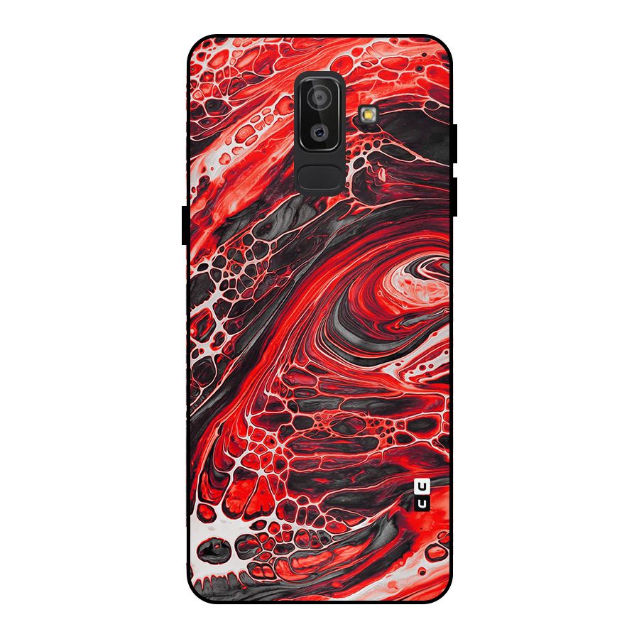 Abstract Pattern Gradient Marbled Metal Back Case for Galaxy J8