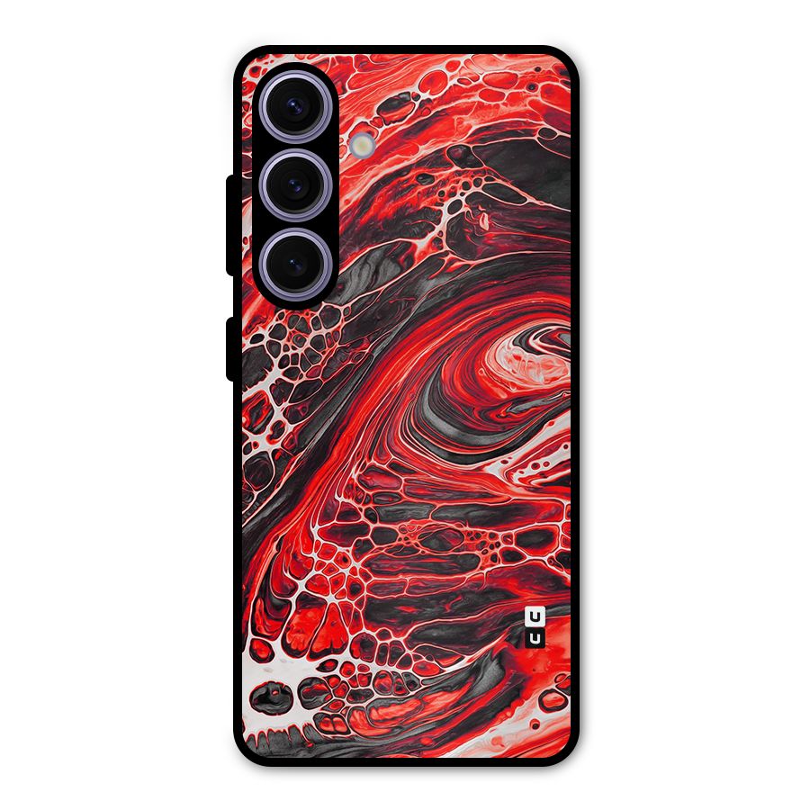 Abstract Pattern Gradient Marbled Metal Back Case for Galaxy S24
