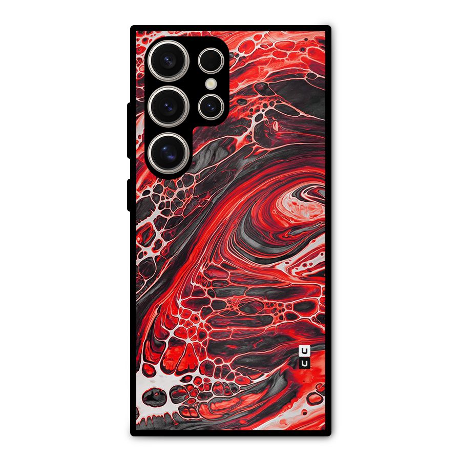 Abstract Pattern Gradient Marbled Metal Back Case for Galaxy S24 Ultra