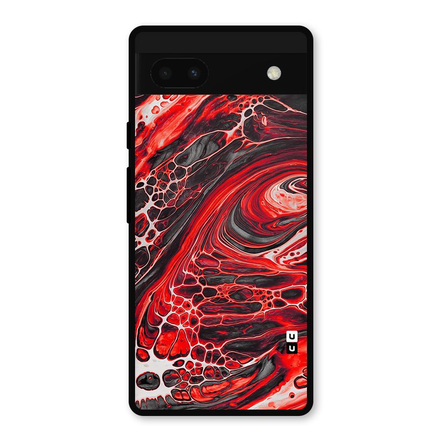 Abstract Pattern Gradient Marbled Metal Back Case for Google Pixel 6a