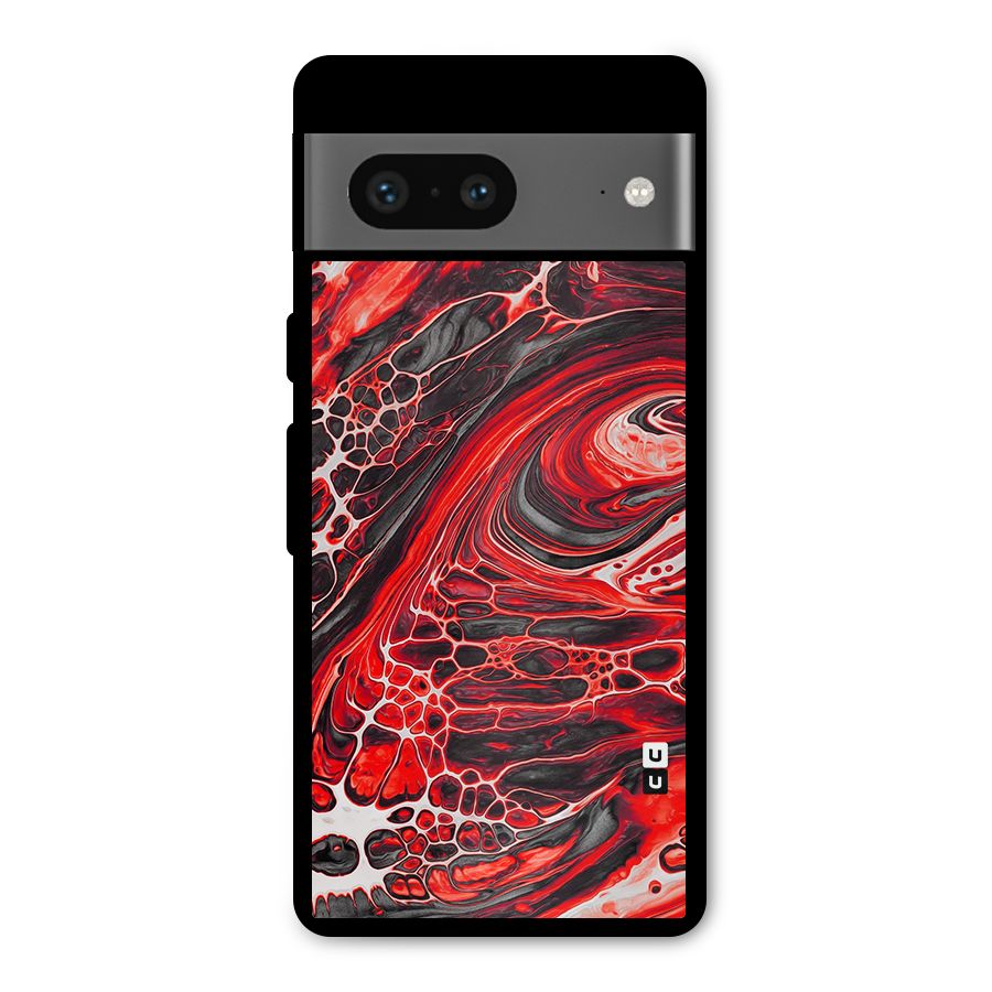 Abstract Pattern Gradient Marbled Metal Back Case for Google Pixel 7