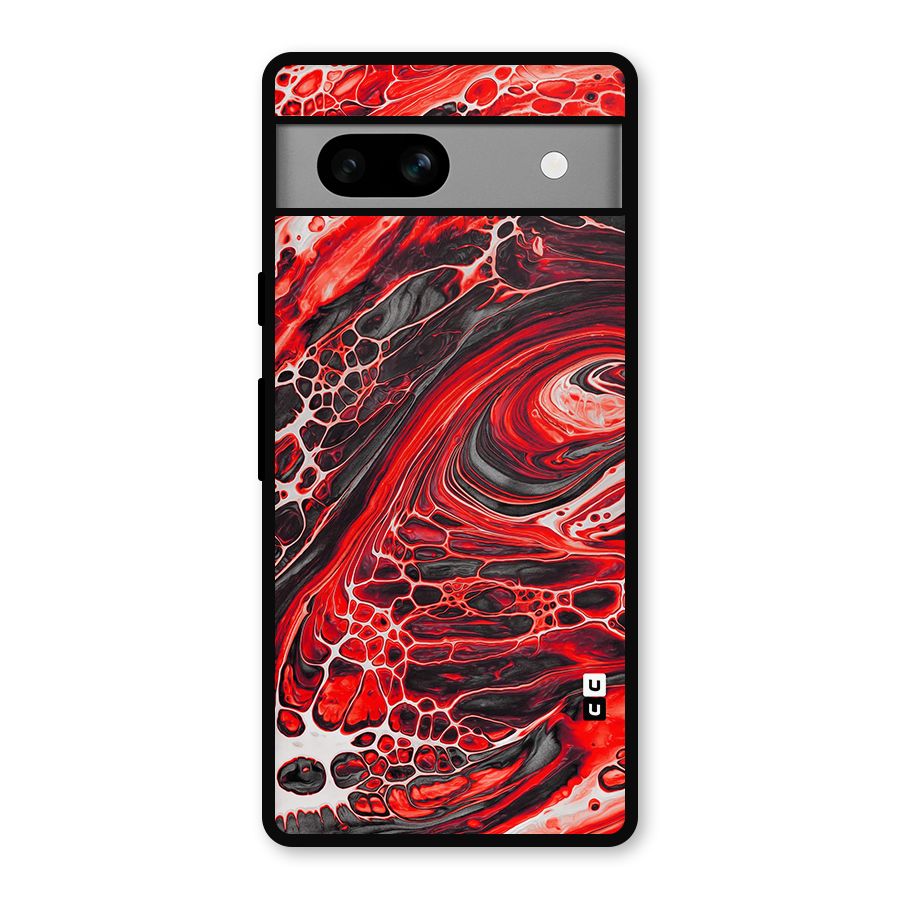 Abstract Pattern Gradient Marbled Metal Back Case for Google Pixel 7a