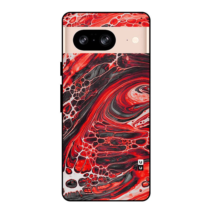 Abstract Pattern Gradient Marbled Metal Back Case for Google Pixel 8