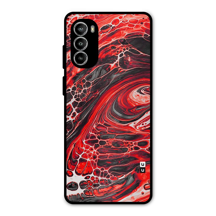 Abstract Pattern Gradient Marbled Metal Back Case for Moto G52