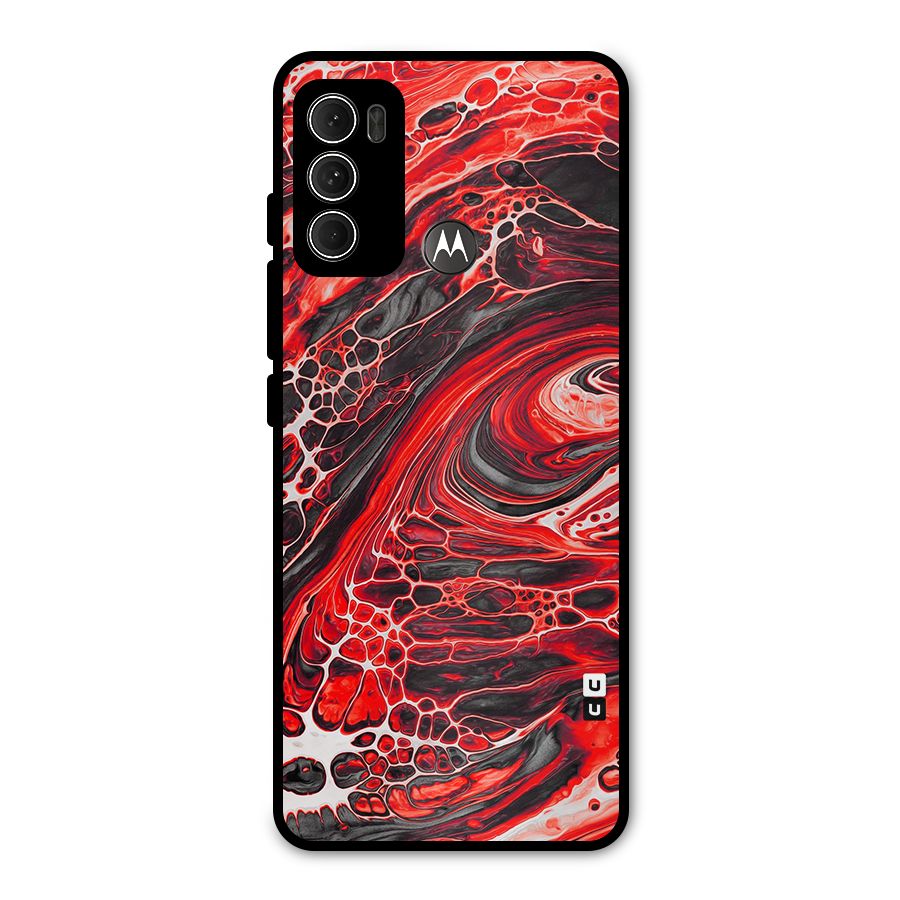 Abstract Pattern Gradient Marbled Metal Back Case for Moto G60