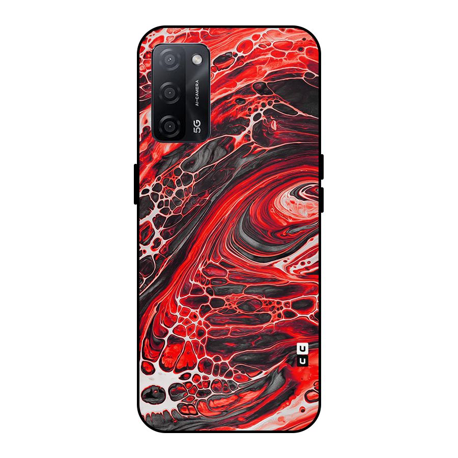 Abstract Pattern Gradient Marbled Metal Back Case for Oppo A53s 5G