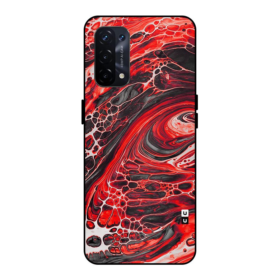 Abstract Pattern Gradient Marbled Metal Back Case for Oppo A74 5G
