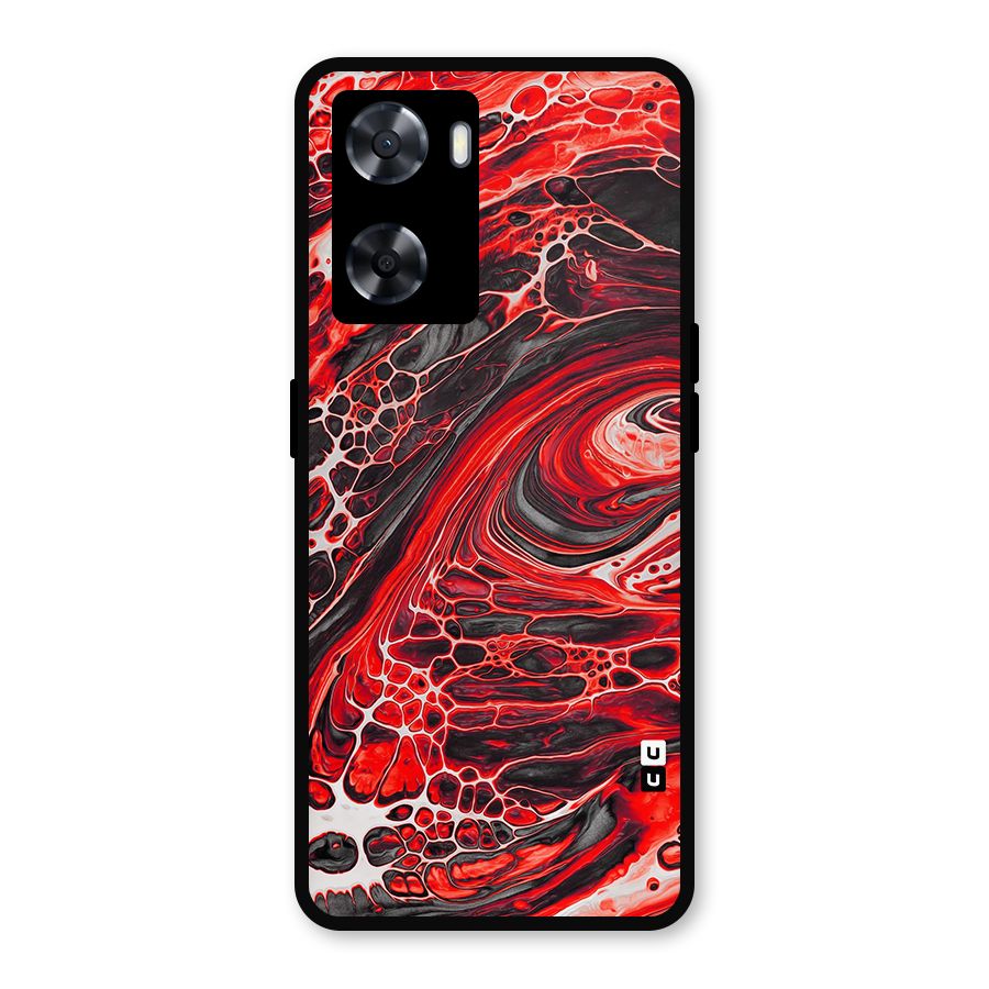 Abstract Pattern Gradient Marbled Metal Back Case for Oppo A77s