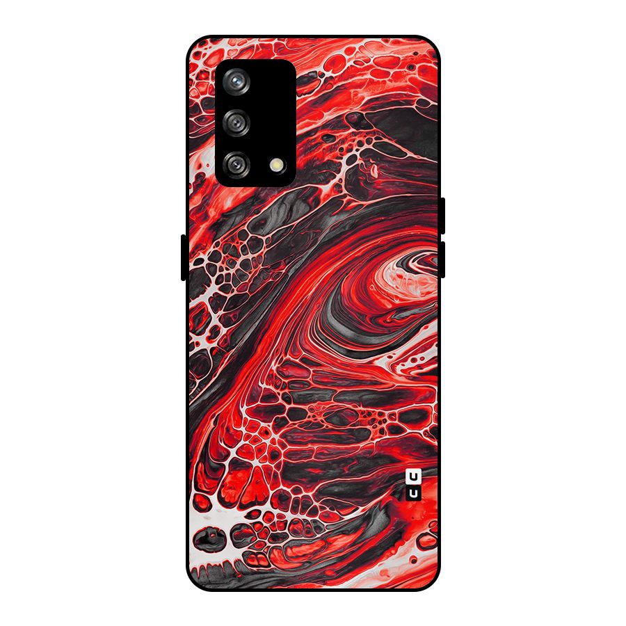 Abstract Pattern Gradient Marbled Metal Back Case for Oppo F19