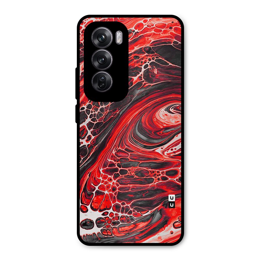Abstract Pattern Gradient Marbled Metal Back Case for Oppo Reno12 Pro