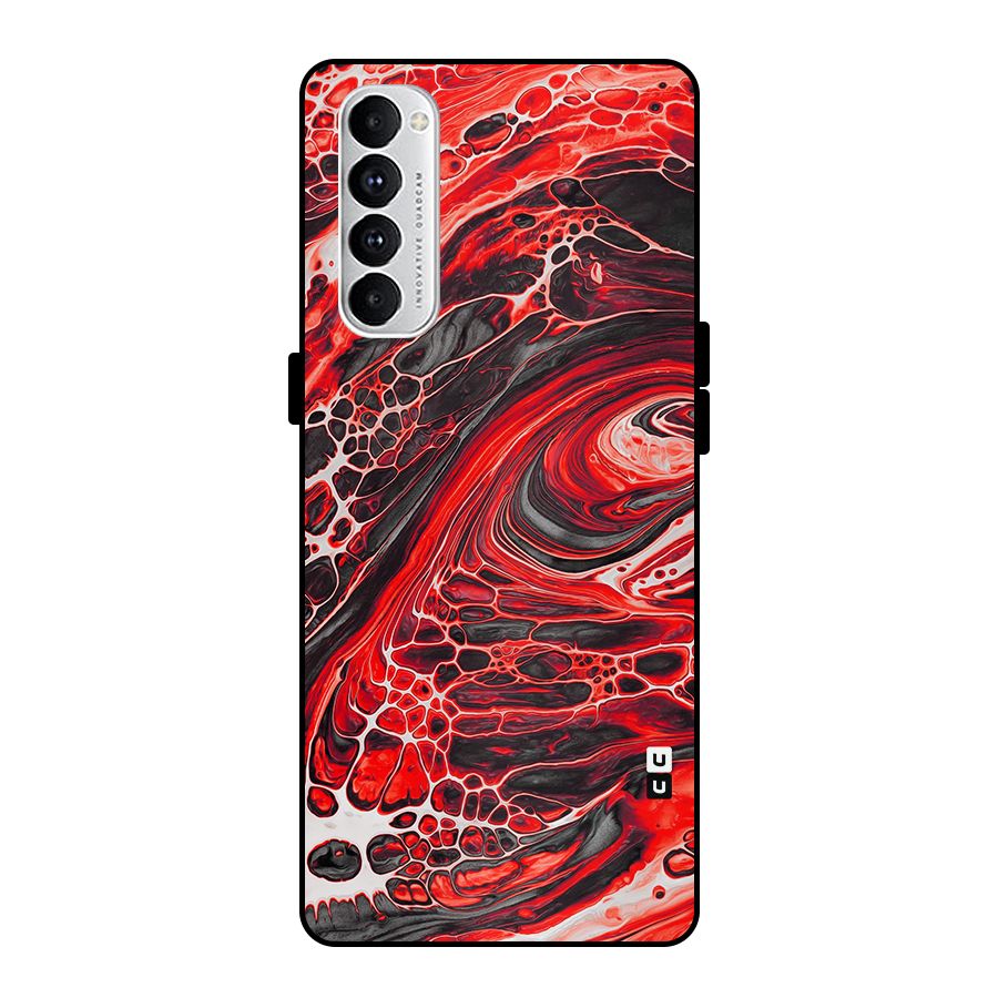 Abstract Pattern Gradient Marbled Metal Back Case for Oppo Reno4 Pro