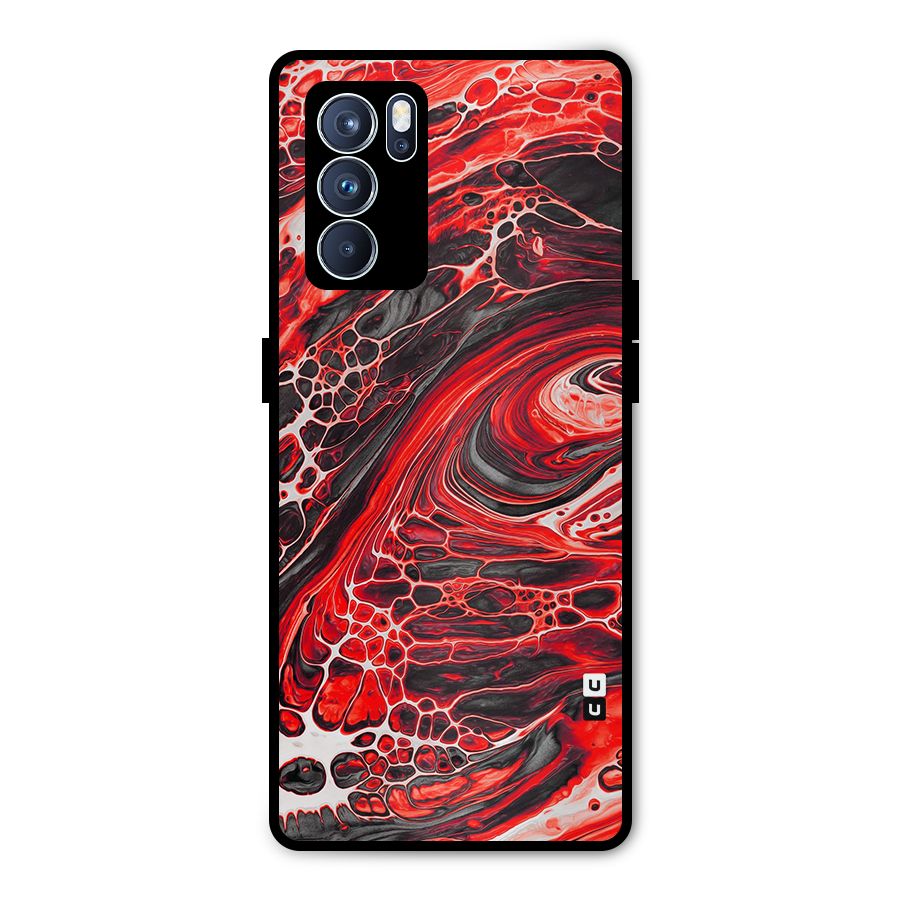 Abstract Pattern Gradient Marbled Metal Back Case for Oppo Reno6 Pro 5G