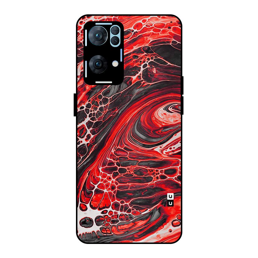 Abstract Pattern Gradient Marbled Metal Back Case for Oppo Reno7 Pro 5G