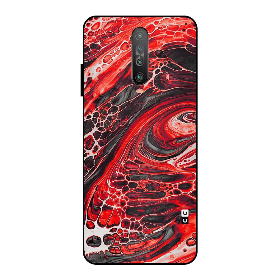 Abstract Pattern Gradient Marbled Metal Back Case for Poco X2