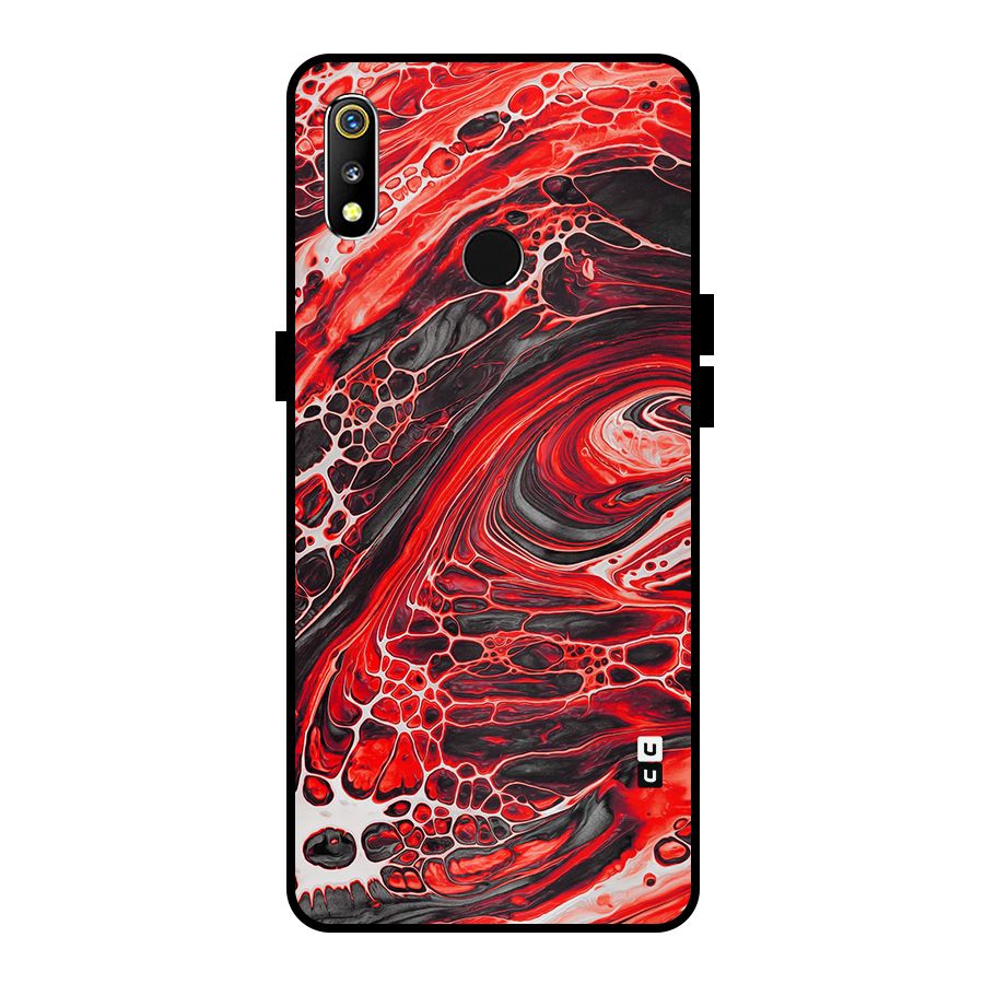 Abstract Pattern Gradient Marbled Metal Back Case for Realme 3i