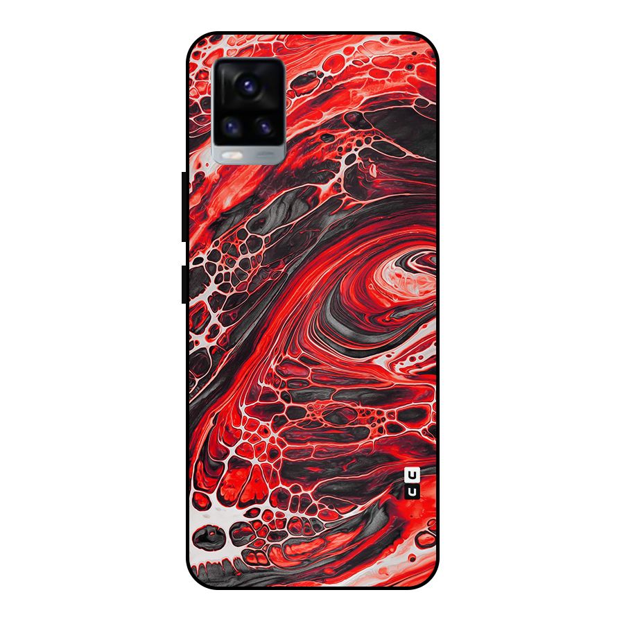 Abstract Pattern Gradient Marbled Metal Back Case for Vivo V20 2021