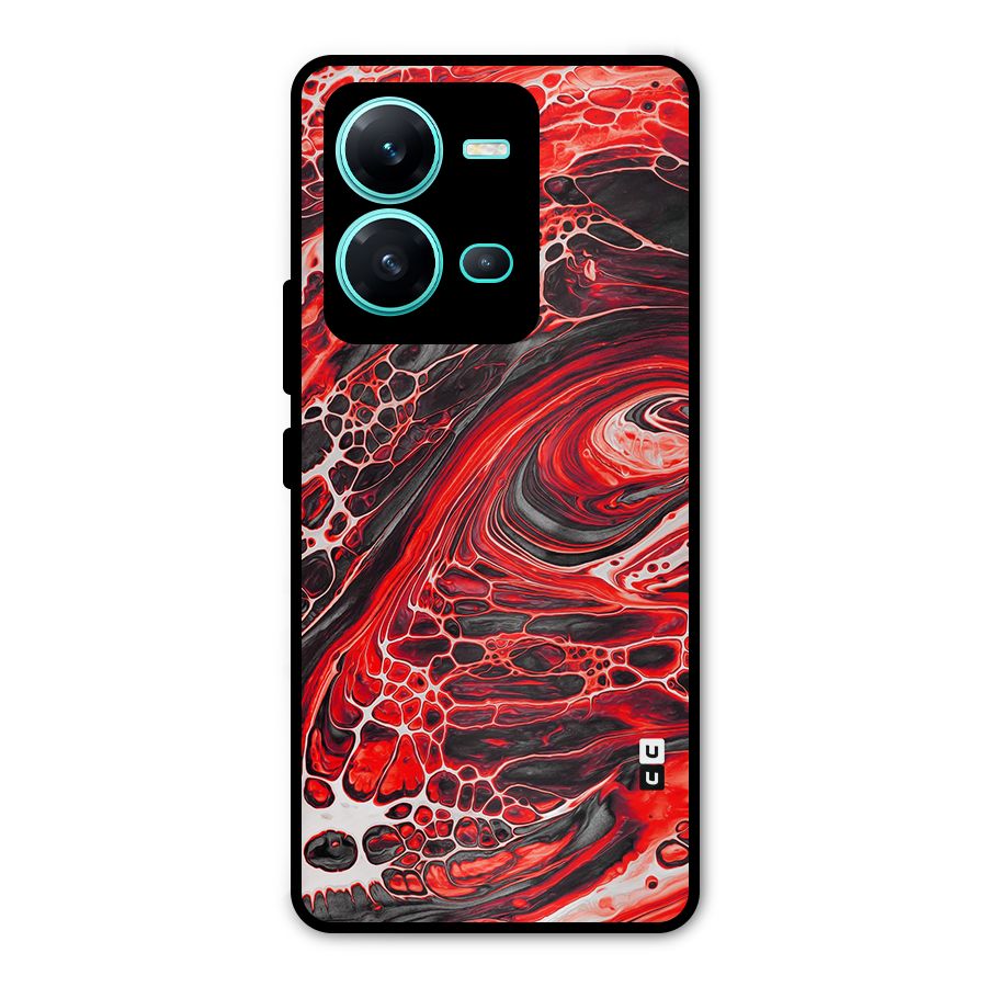 Abstract Pattern Gradient Marbled Metal Back Case for Vivo V25