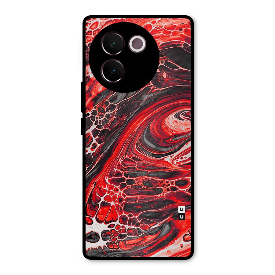Abstract Pattern Gradient Marbled Metal Back Case for Vivo V30e