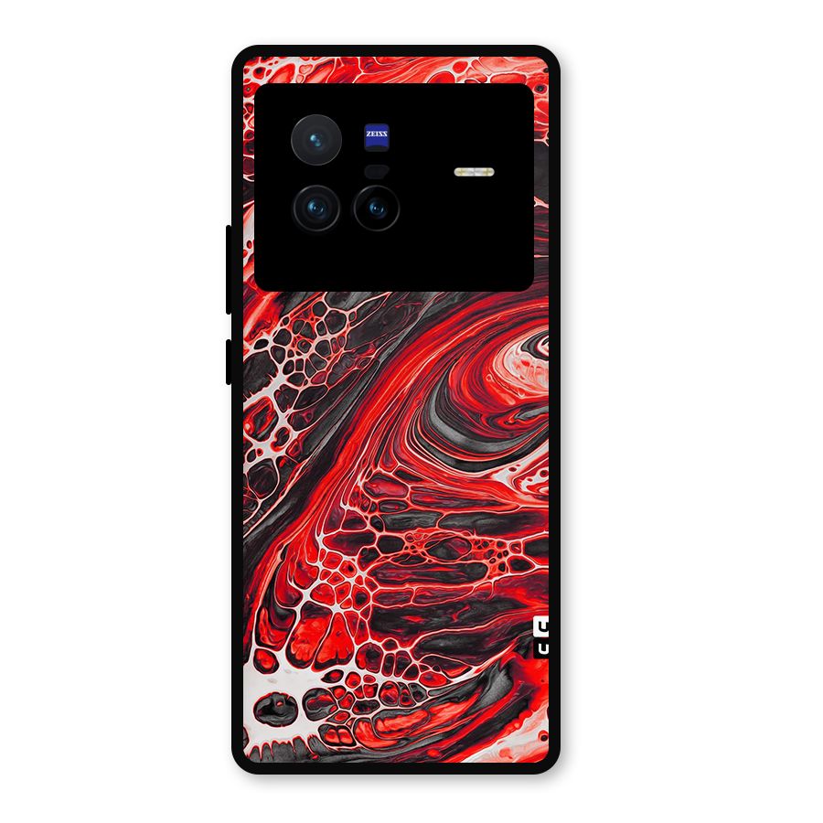 Abstract Pattern Gradient Marbled Metal Back Case for Vivo X80