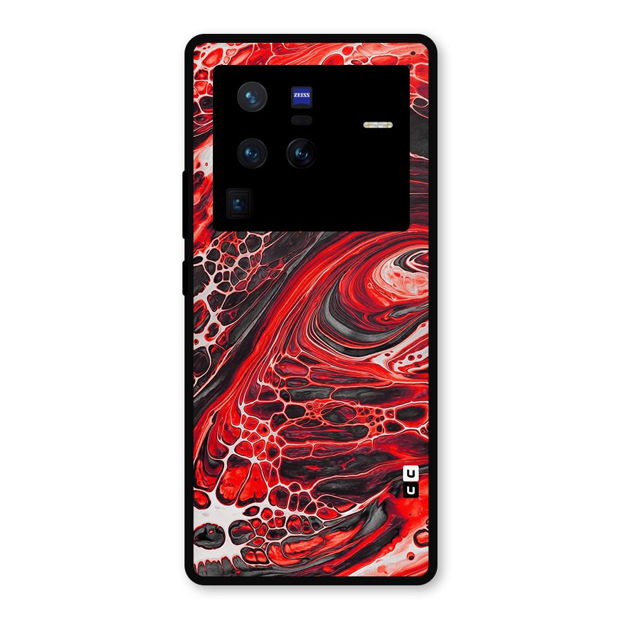 Abstract Pattern Gradient Marbled Metal Back Case for Vivo X80 Pro
