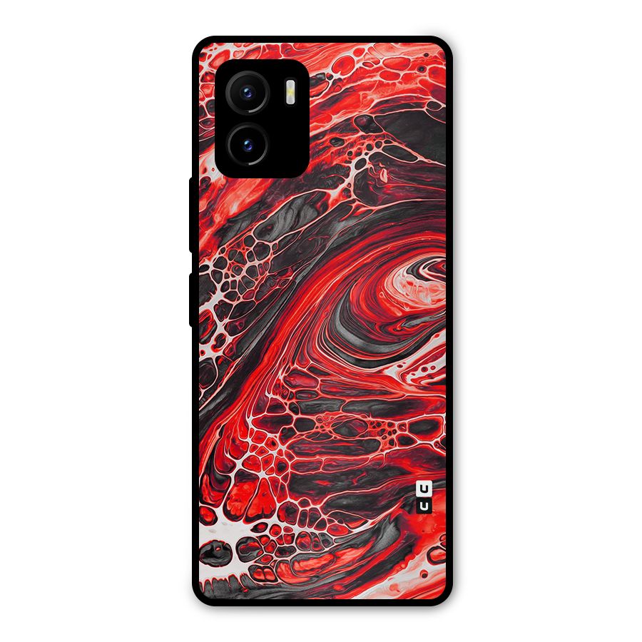 Abstract Pattern Gradient Marbled Metal Back Case for Vivo Y15s
