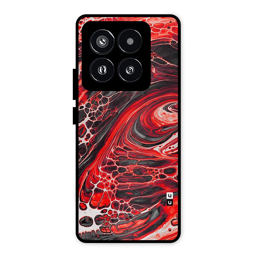 Abstract Pattern Gradient Marbled Metal Back Case for Xiaomi 14 Pro