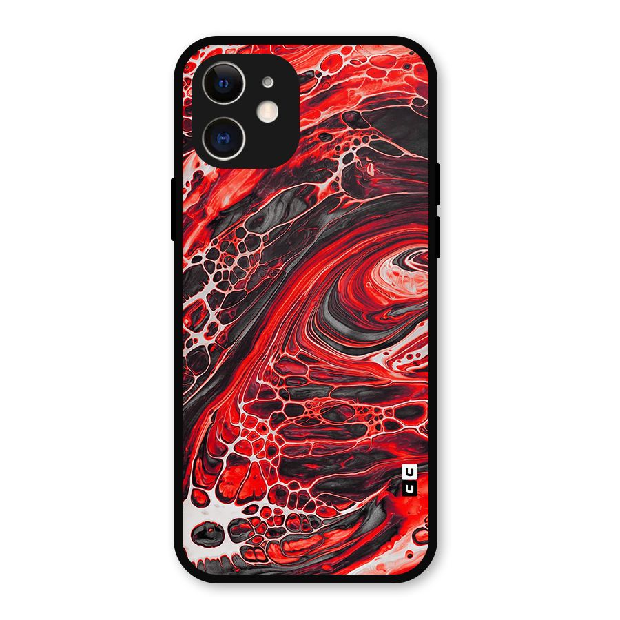 Abstract Pattern Gradient Marbled Metal Back Case for iPhone 12