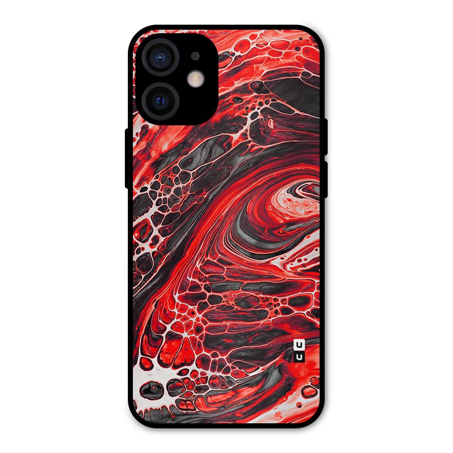 Abstract Pattern Gradient Marbled Metal Back Case for iPhone 12 Mini