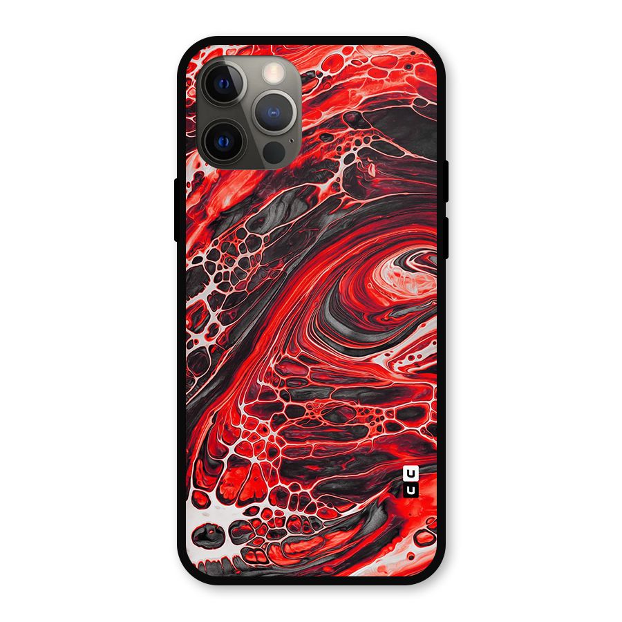 Abstract Pattern Gradient Marbled Metal Back Case for iPhone 12 Pro