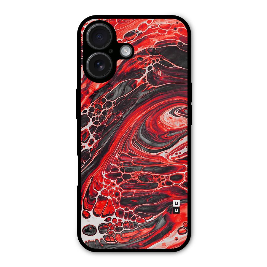 Abstract Pattern Gradient Marbled Metal Back Case for iPhone 16