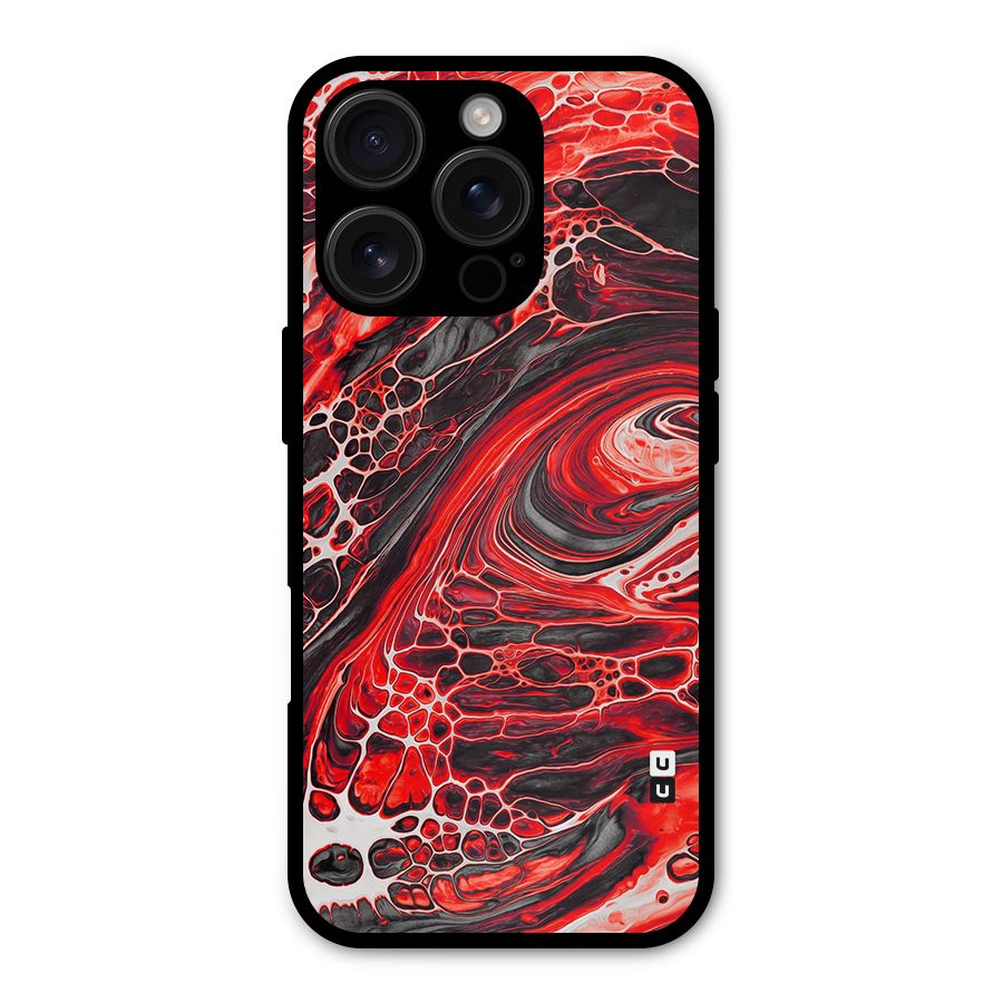 Abstract Pattern Gradient Marbled Metal Back Case for iPhone 16 Pro