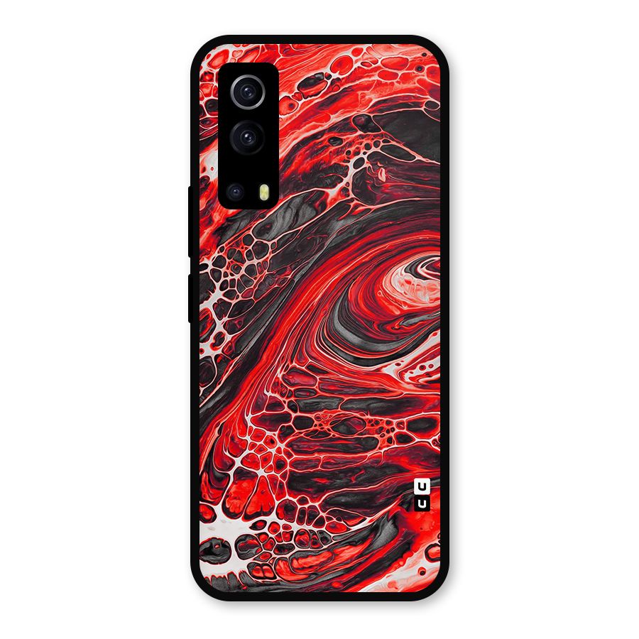 Abstract Pattern Gradient Marbled Metal Back Case for iQOO Z3