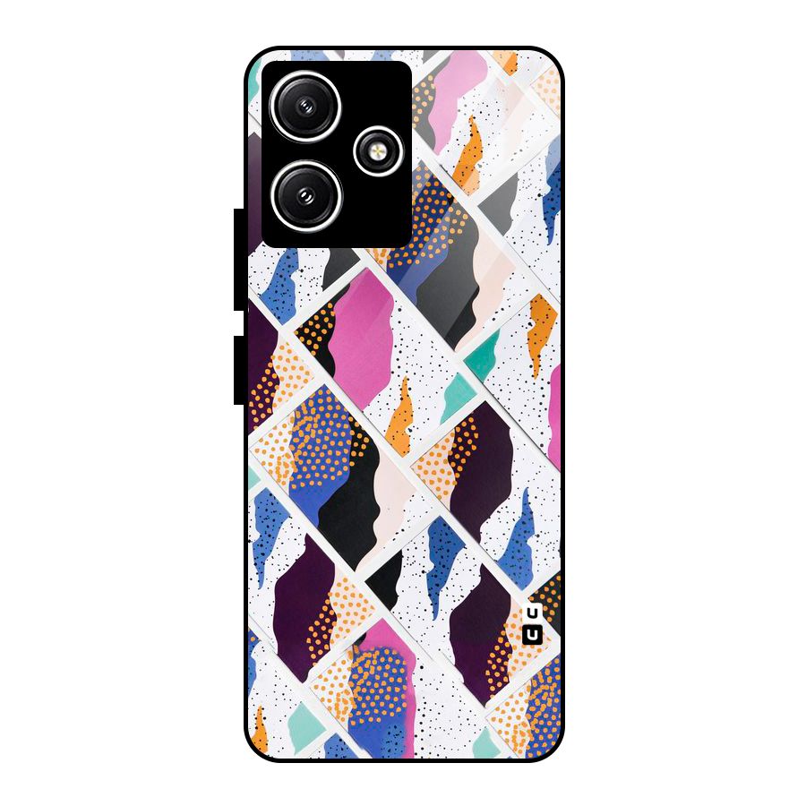 Abstract Polka Glass Back Case for Poco M6 Pro