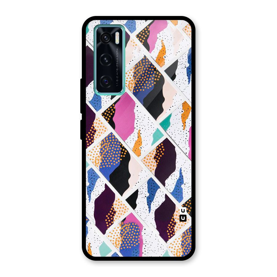 Abstract Polka Glass Back Case for Vivo V20 SE