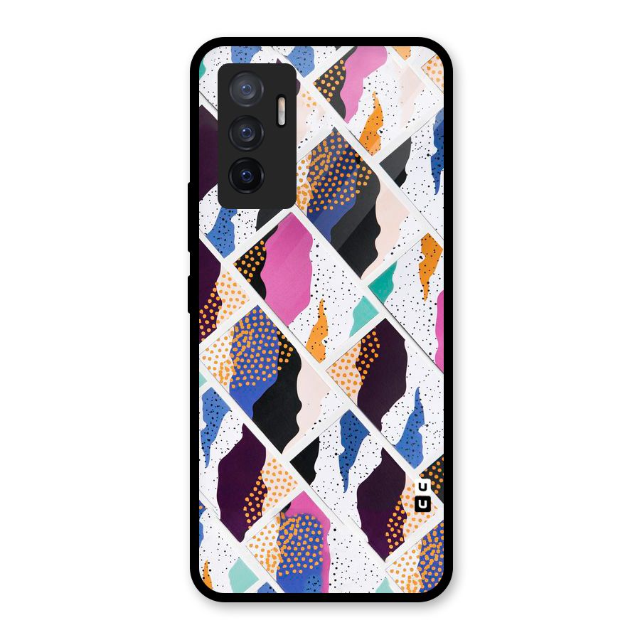 Abstract Polka Glass Back Case for Vivo V23e