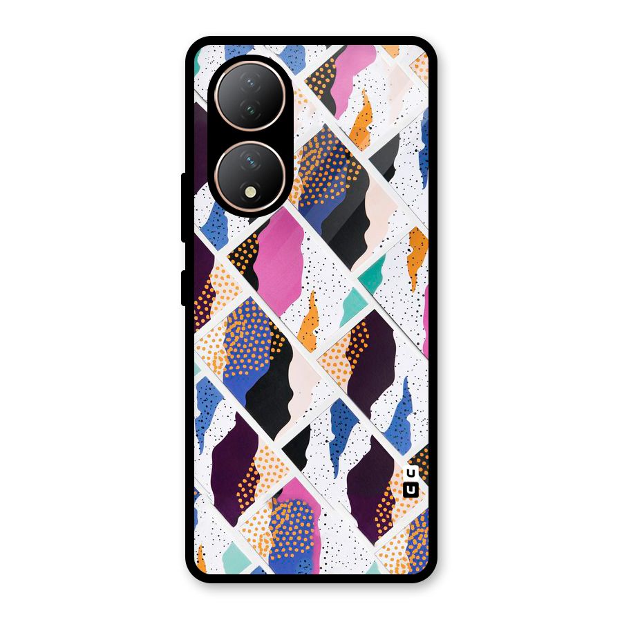 Abstract Polka Glass Back Case for Vivo Y100A
